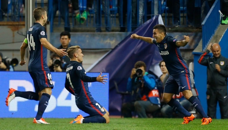 Los jugadores del Atlético celebrando un gol