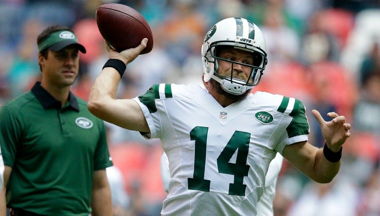 Ryan Fitzpatrick durante el calentamiento