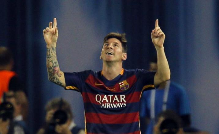 Messi celebra un gol con el Barcelona