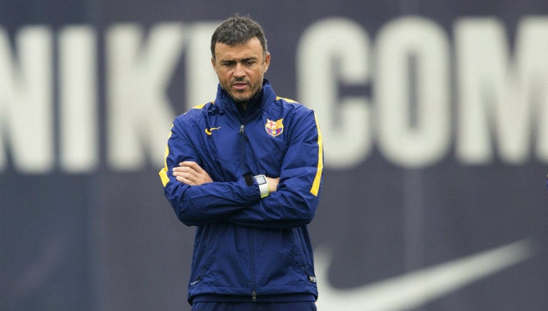 Luis Enrique, durante entrenamiento del Barcelona