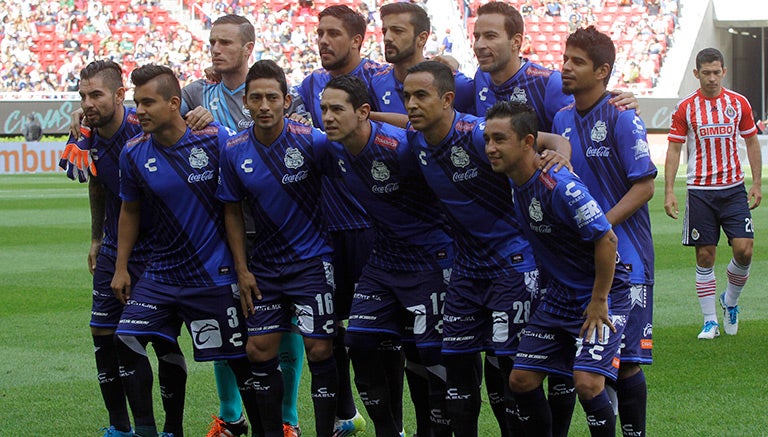 Jugadores de Puebla previo al duelo contra Chivas 