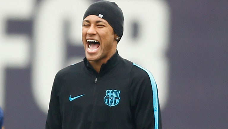 Neymar durante una práctica del Bracelona