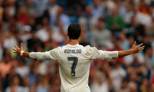 CR7, en un encuentro del Real Madrid