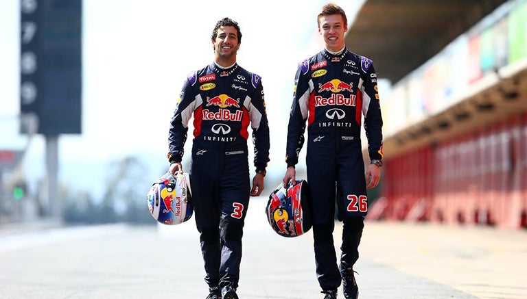 Daniel Ricciardo y Daniil Kvyat, pilotos de Red Bull