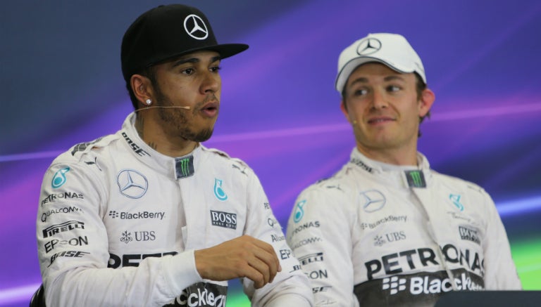 Hamilton y Rosberg previo al GP de México