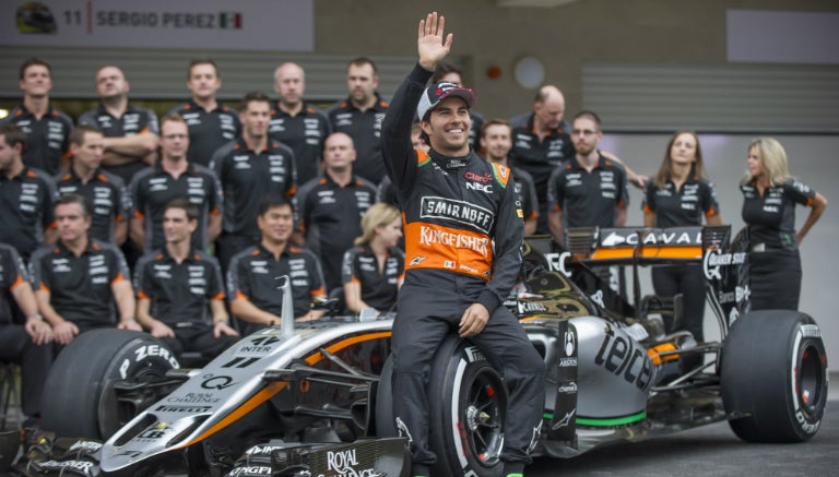 Checo, junto al equipo de Force India