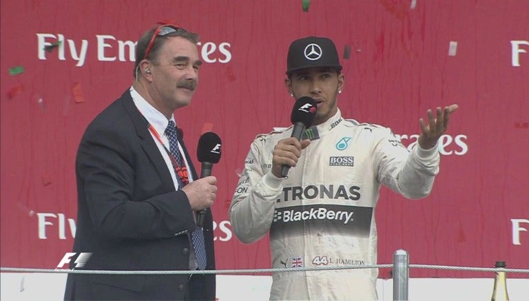 Lewis Hamilton hablando tras concluir el GP de México