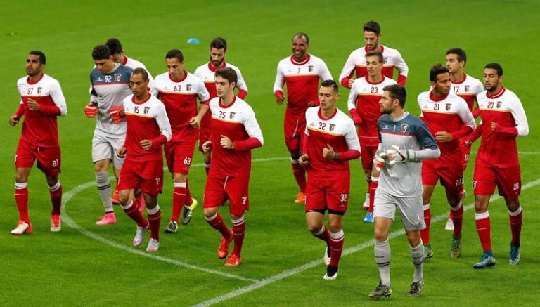 Jugadores del Sporting de Braga durante un entrenamiento