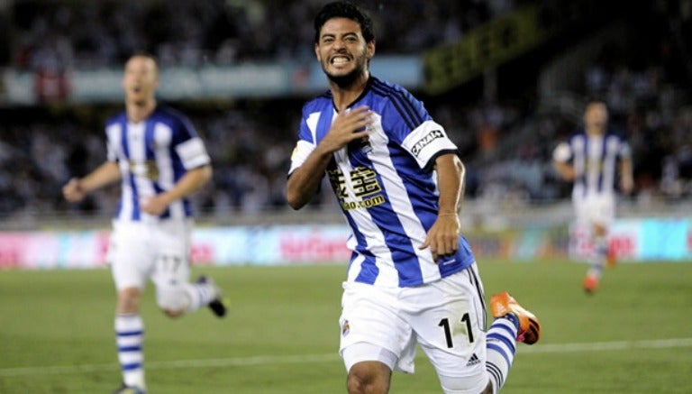 Carlos Vela en un partido de la Real Sociedad