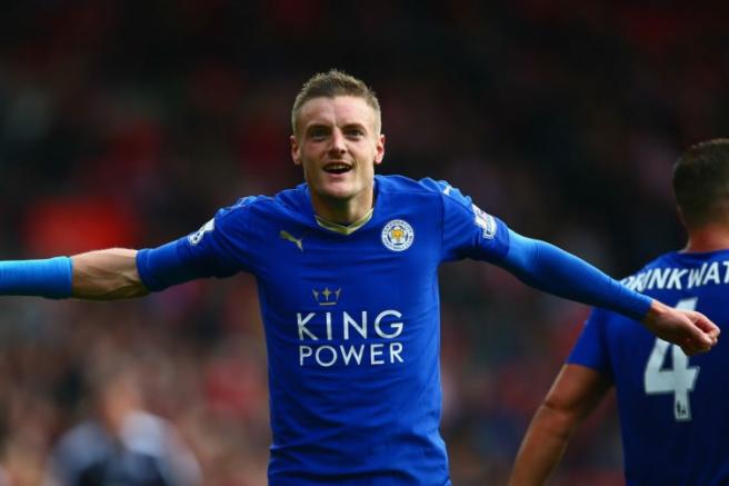 Jamie Vardy celebra un gol durante un partido