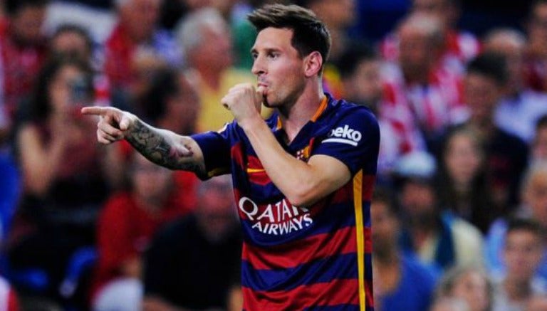 Messi celebra un gol con Barcelona