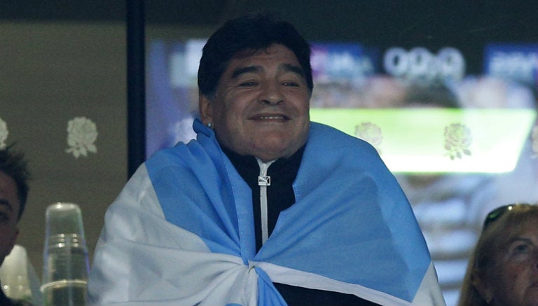 Diego Armando Maradona, en la Semifinal del Mundial de rugby 