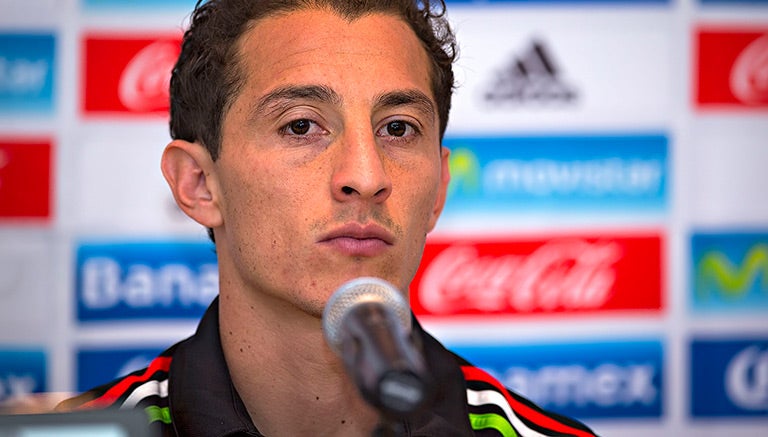 Andrés Guardado, en la conferencia de prensa en el CAR