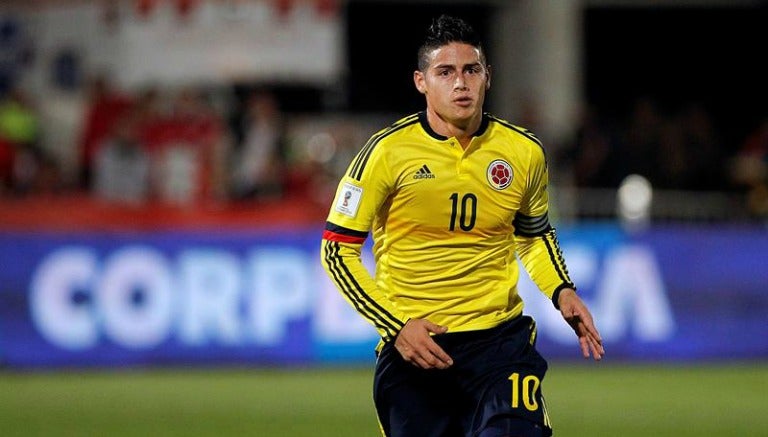 James Rodríguez durante el partido contra Chile