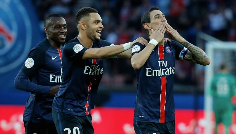 Di María celebra un gol con el PSG