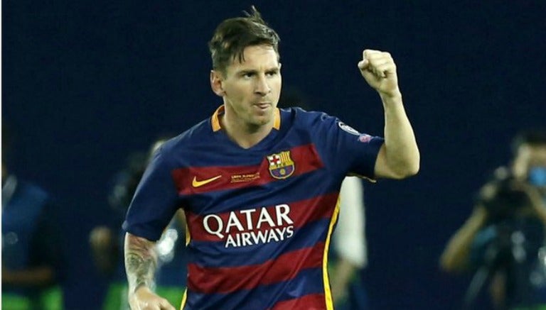 Messi celebra un gol con el Barcelona