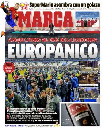 El diario español Marca publicó 'Europanico'