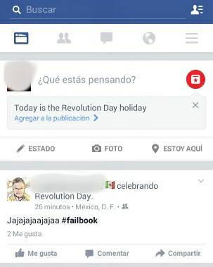 Imagen donde se aprecia la confusión de Facebook