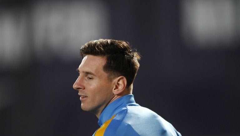 Lionel Messi, durante un entrenamiento del Barcelona