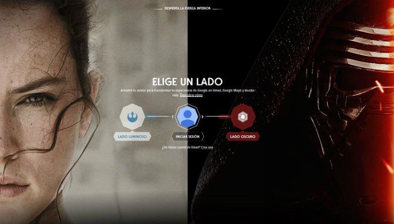 Así luce la interfaz de Google y Star Wars