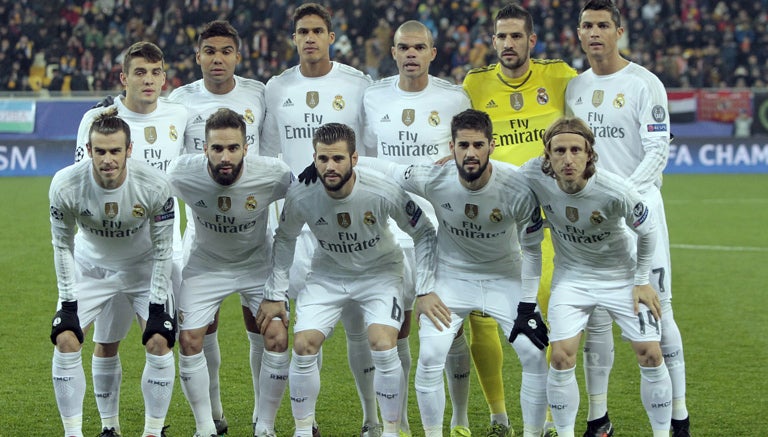 Jugadores del Real Madrid previo al duelo contra Shakhtar