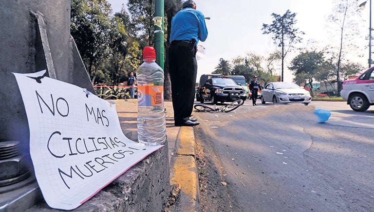 Una de las protestas por la inseguridad que viven los ciclistas