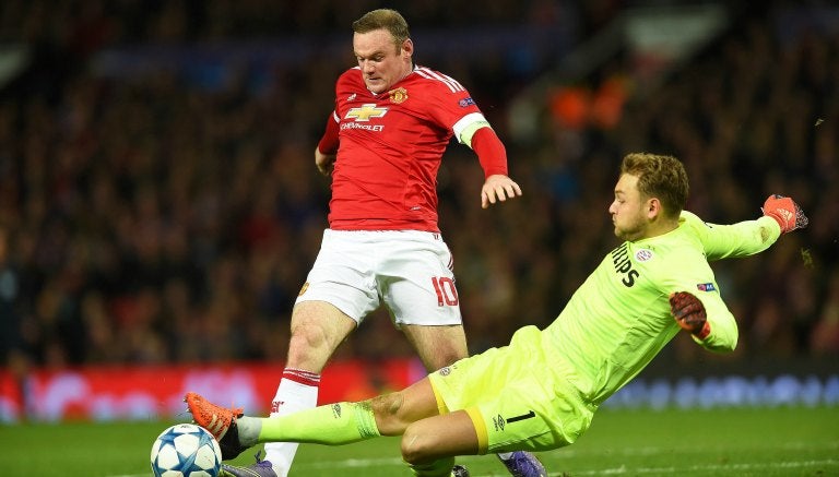 Wayne Rooney en un partido con el Manchester United