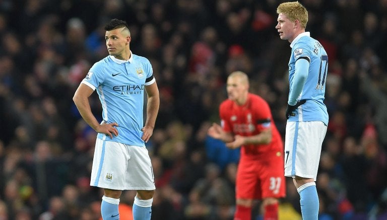 Sergio Agüero en un partido del Manchester City