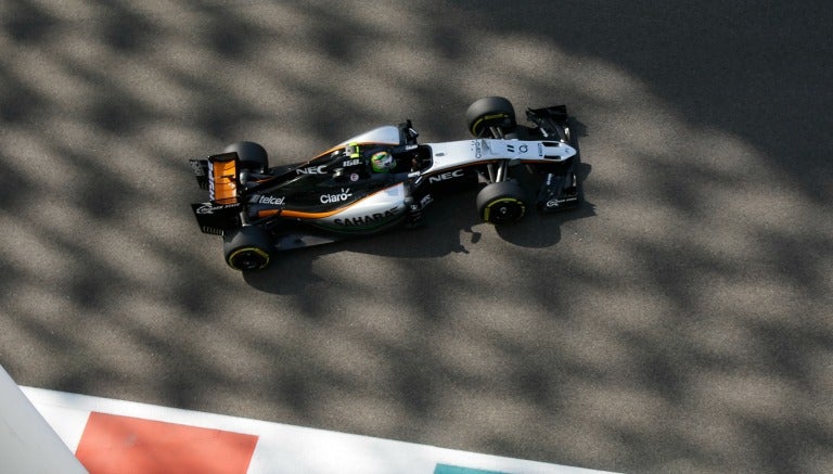 Checo, durante la sesión de calificación en Yas Marina