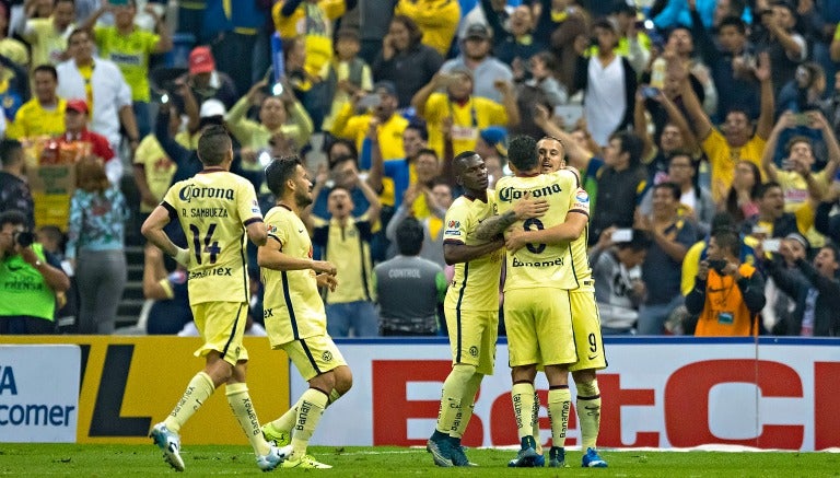 América celebra un gol en los Cuartos de Final 