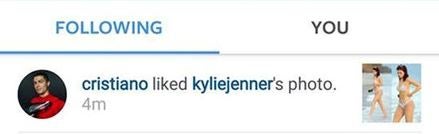 'Like' de CR7 a Jenner