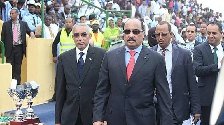 Mohamed uld Abdel Aziz, durante la Supercopa de Mauritania