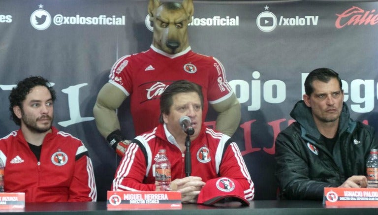 Miguel Herrera en su presentación como DT de Xolos