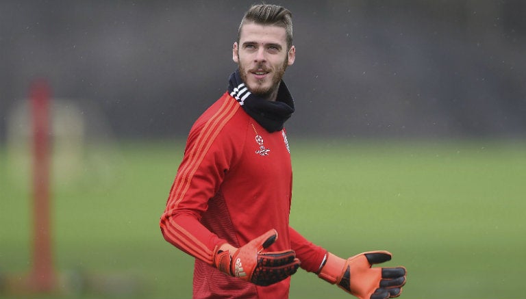 David de Gea durante un entrenamiento del Manchester United