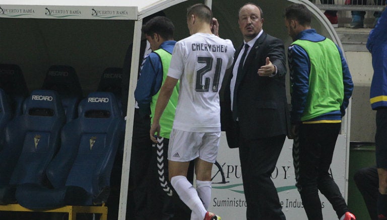 Cheryshev con Benítez en el banquillo