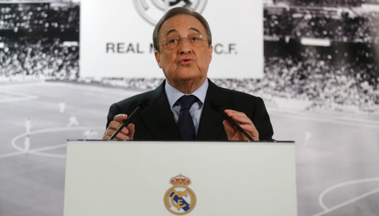 Florentino Pérez habla para la prensa