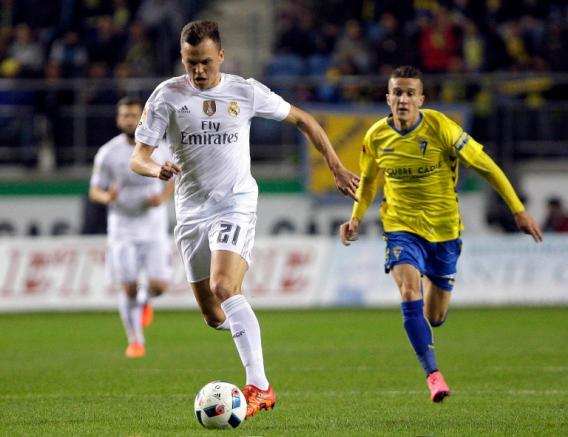 Cheryshev, durante el partido con el Real Madrid