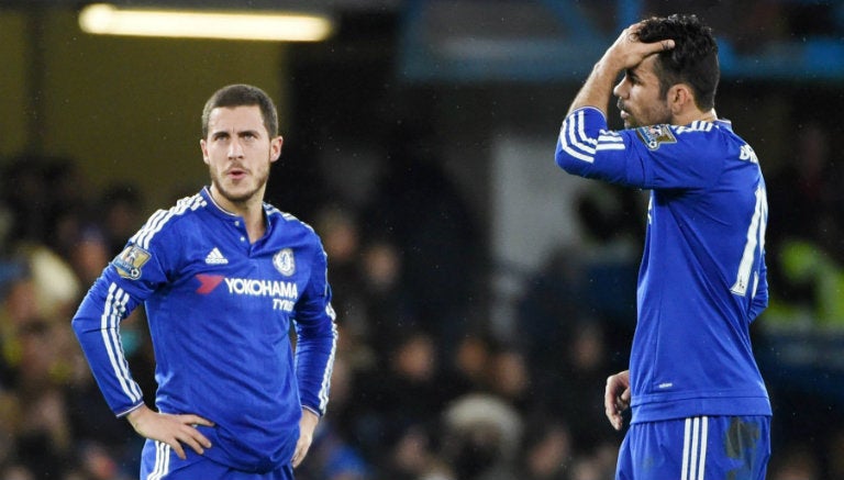 Hazard y Costa se lamentan tras derrota del Chelsea