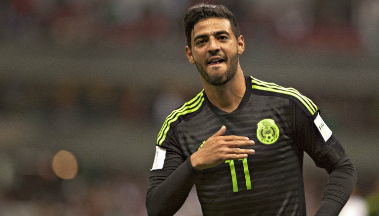 Carlos Vela, durante un partido de la Selección Mexicana