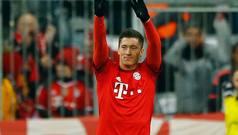 Lewandowski celebra un gol con el Bayern Munich