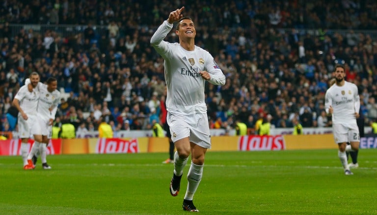 Cristiano Ronaldo celebrando una anotación en el Bernabéu