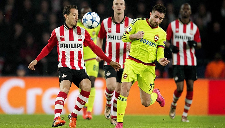 Guardado, en el partido contra CSKA