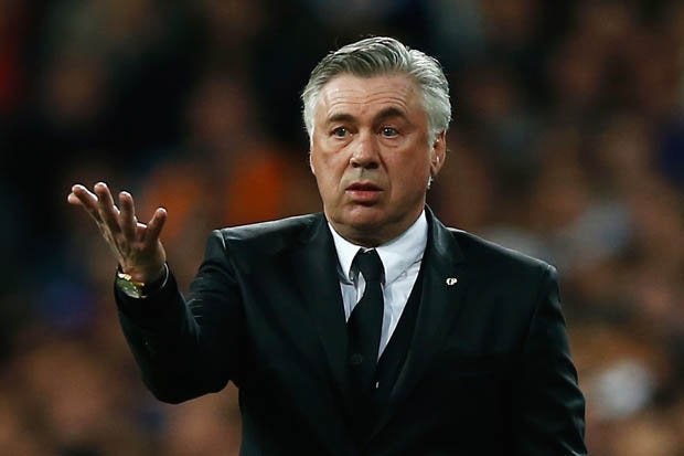 Carlo Ancelotti, en un partido del Real Madrid