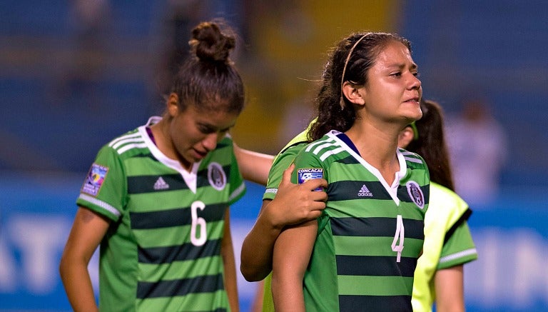 Jugadoras del Tri Sub 20 tras la derrota contra Canadá