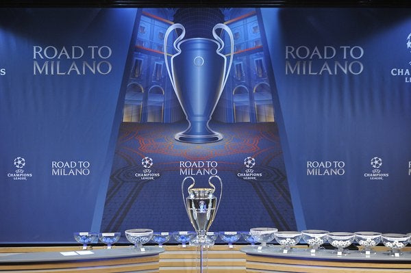 Escenario del sorteo de la Champions League