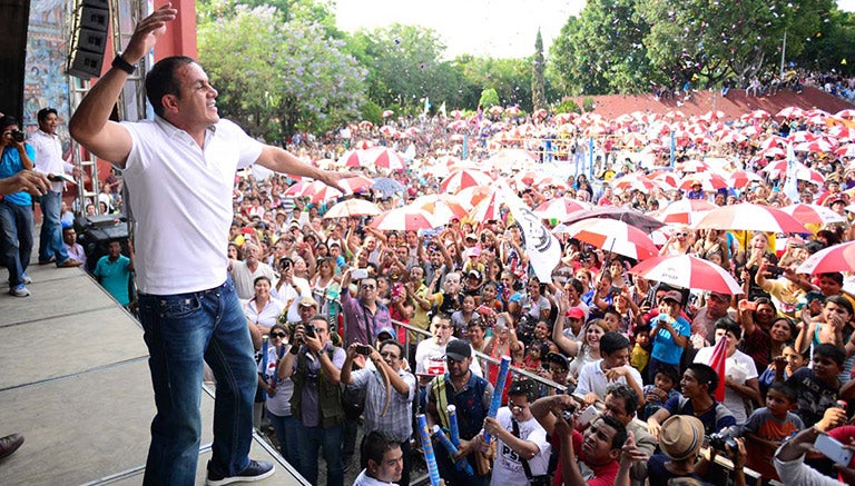 Blanco, en un evento de campaña con el PSD