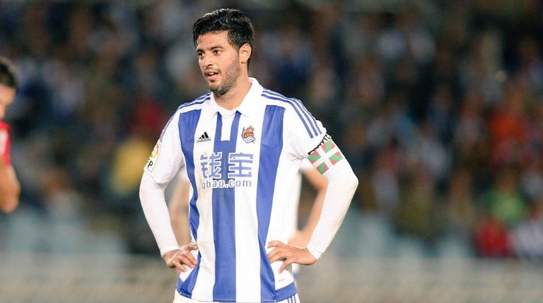 Carlos Vela, durante un encuentro con la Real Sociedad