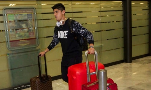 Pulido, en su arribo al aeropuerto