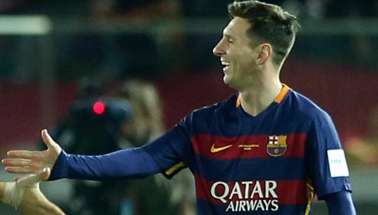 Messi celebra un gol en el Mundial de Clubes