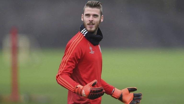 De Gea, durante un entrenamiento con el United